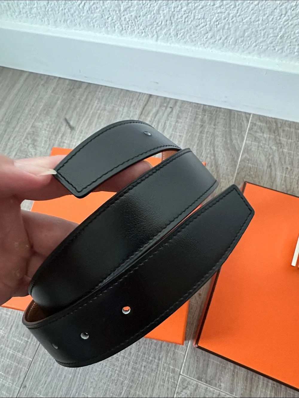 Hermès H Reversible Belt – 90 cm, 32 mm Black/Gold